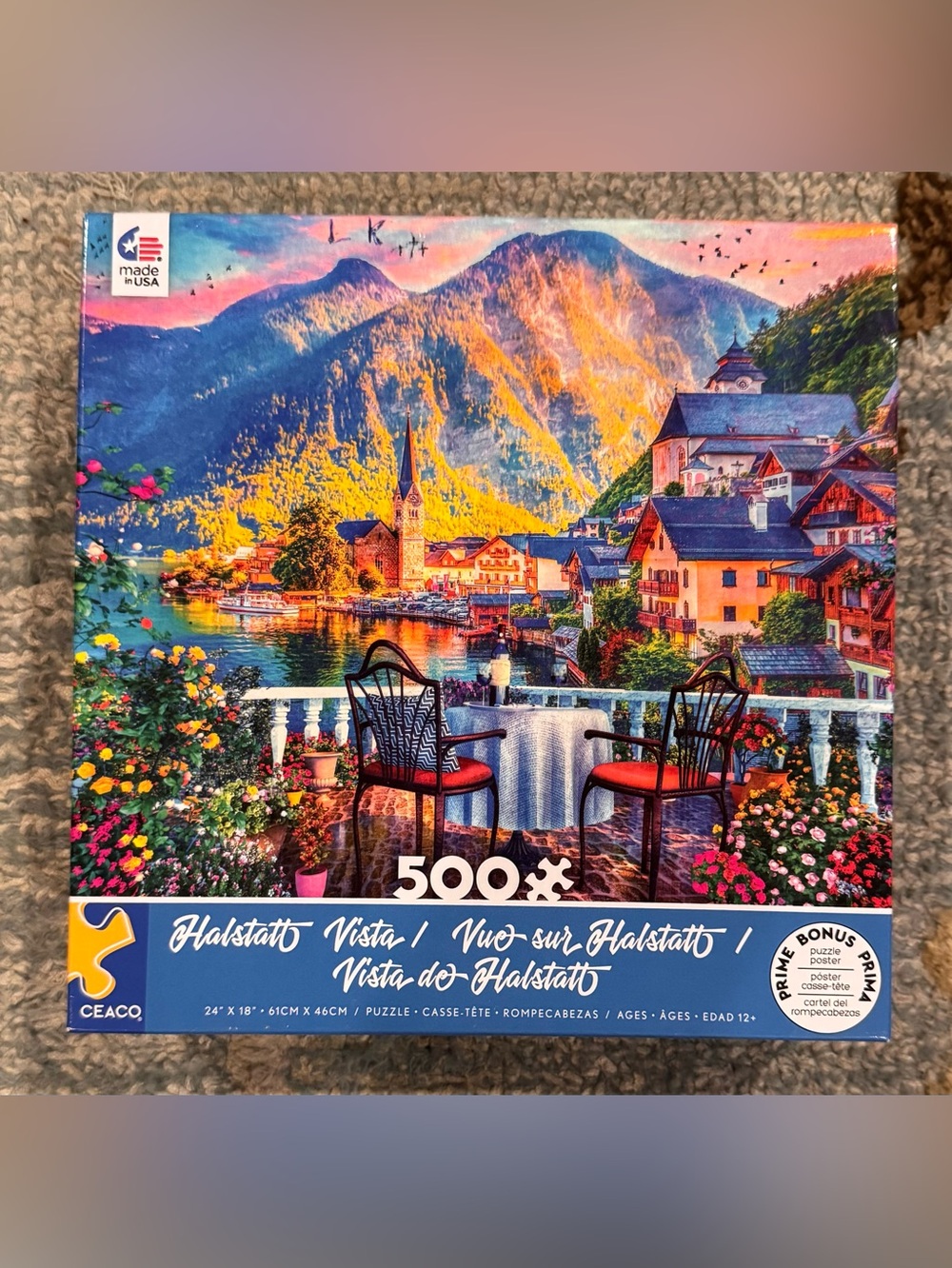 Halstatt Vista Ceaco 500 Piece Jigsaw Puzzle - COMPLETE including poster!